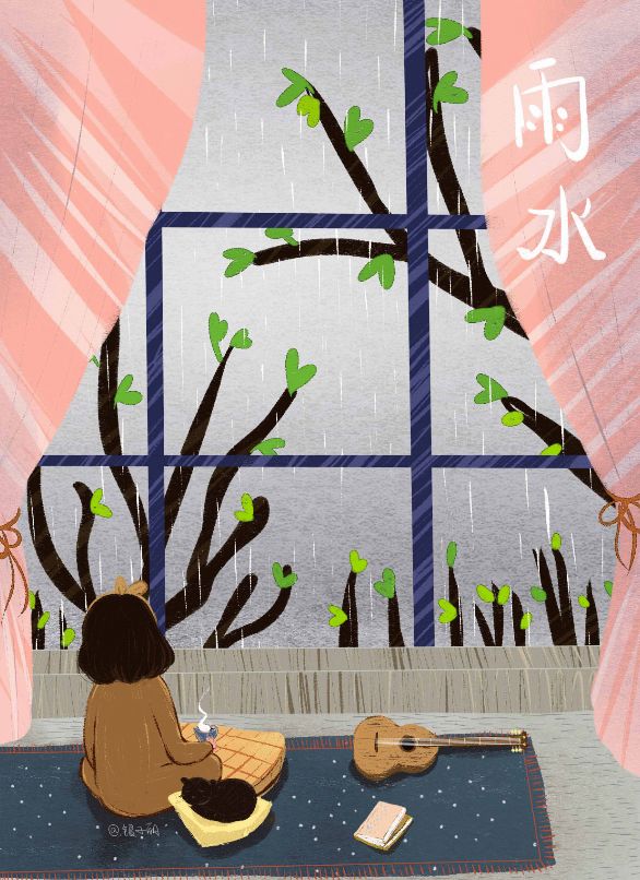 藏在治愈系插画中的雨水文案