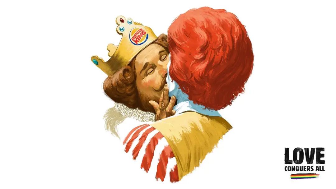 没眼看！汉堡王强吻麦当劳了？