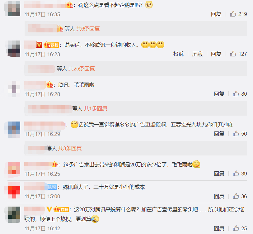 腾讯，被罚了20万！