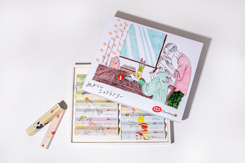 KitKat x 日本插画家田中美咲，推出“甜蜜时刻”插画包装