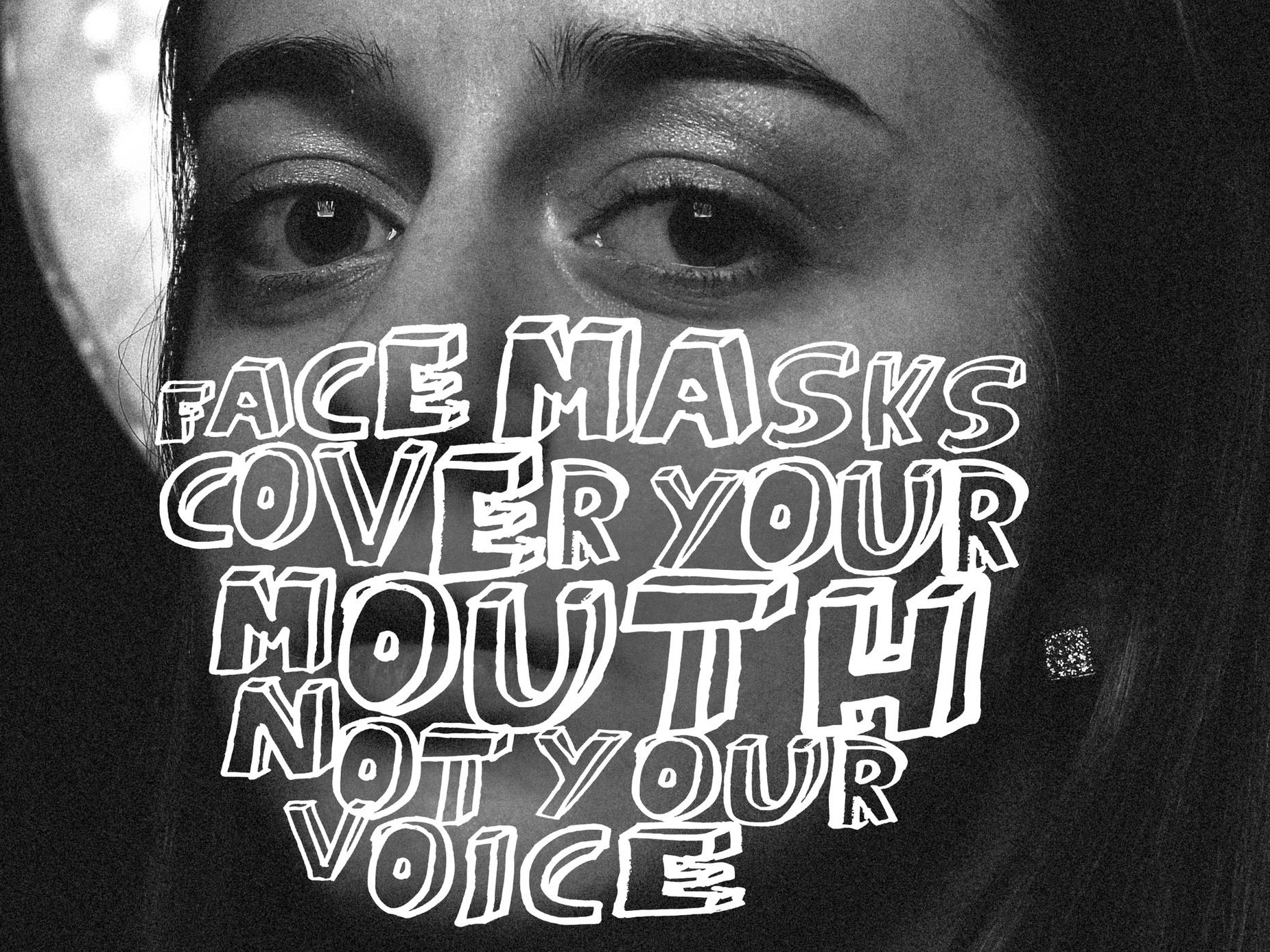 反家暴公益平面广告：文字口罩，为受害女性发声